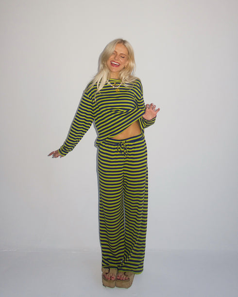 Beach Bum Striped Set // Citrus Green